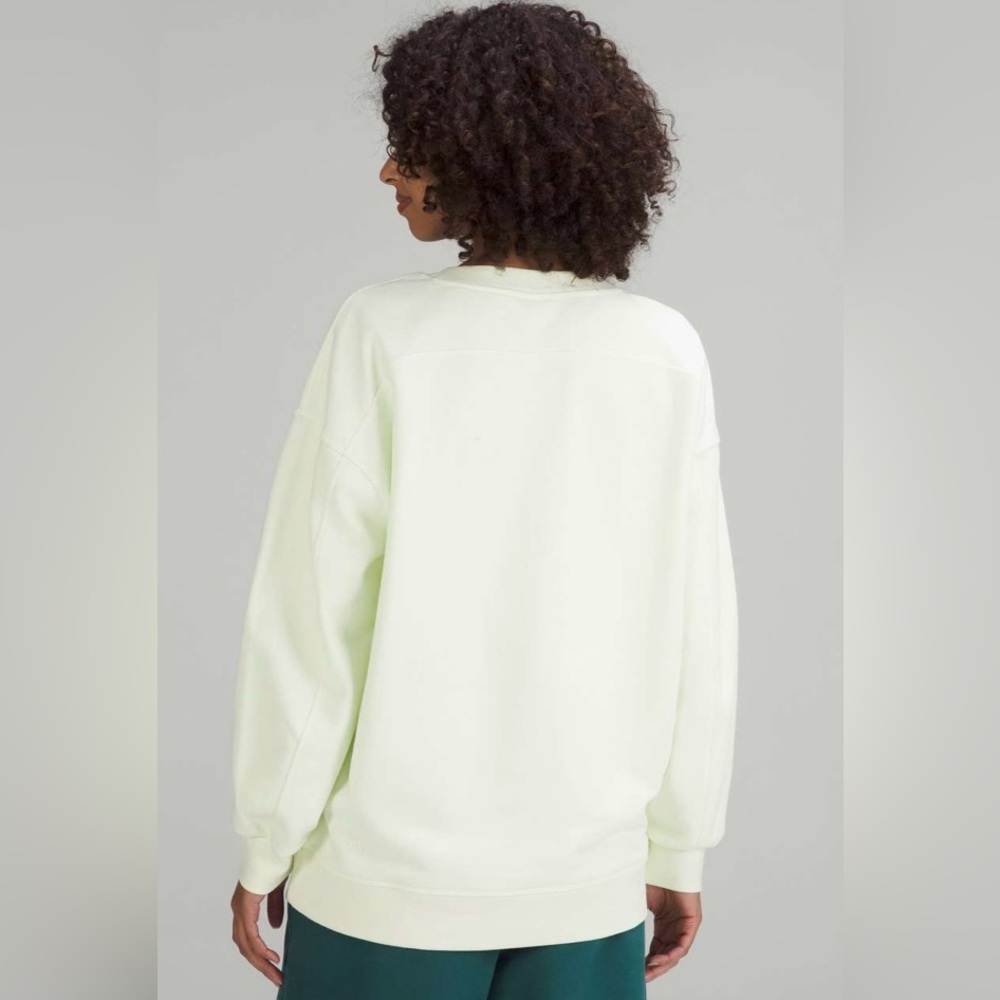 Lululemon Perfectly Oversized Crew Neck Sweater XL/XXL Light Green & Grey - Picture 2 of 9